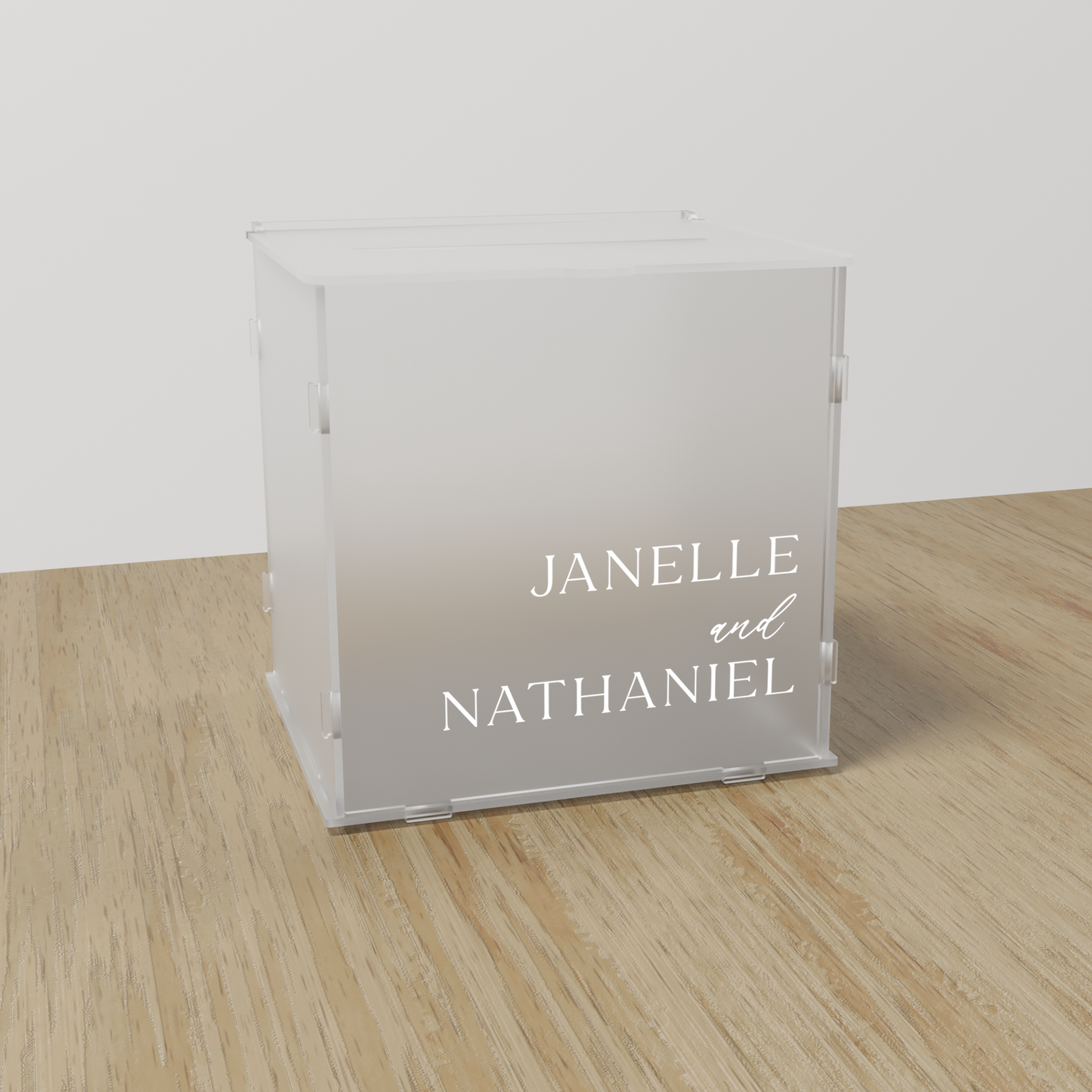 Seine acrylic wishing well, white text on frosted acrylic | Saint Sauvant Auckland NZ