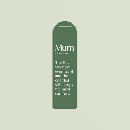 Alloro acrylic bookmark with white text on sage acrylic | Saint Sauvant Auckland NZ