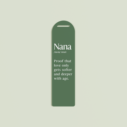 Lavande acrylic bookmark with white text on sage acrylic | Saint Sauvant Auckland NZ
