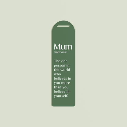 Tilleul acrylic bookmark with white text on sage acrylic | Saint Sauvant Auckland NZ