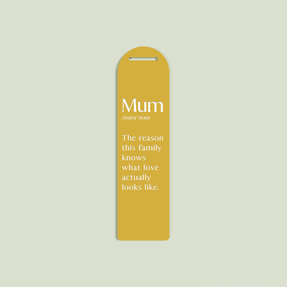 Maggiorana acrylic bookmark with white text on sand acrylic | Saint Sauvant Auckland NZ