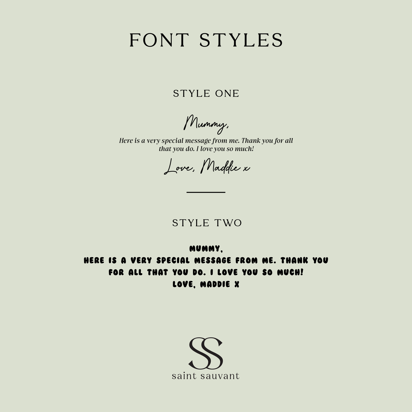 Wooden handprint plaque font style selection guide | Saint Sauvant Auckland NZ