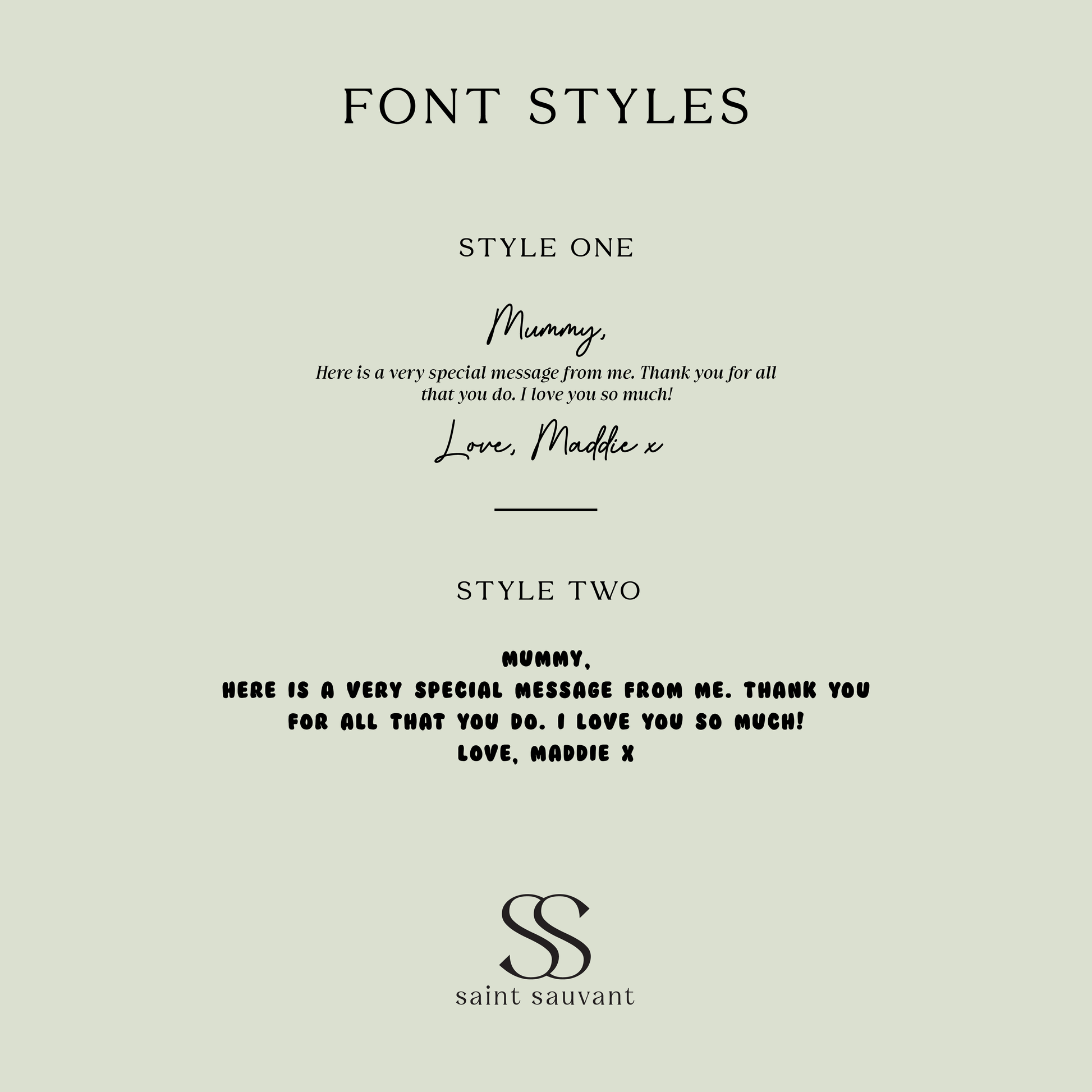 Wooden handprint plaque font style selection guide | Saint Sauvant Auckland NZ
